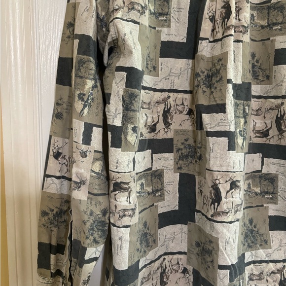 Vintage 90s Y2K Columbia Patchwork Graphic Deer Long-Sleeve Button-Down Shirt - Picture 14 of 15